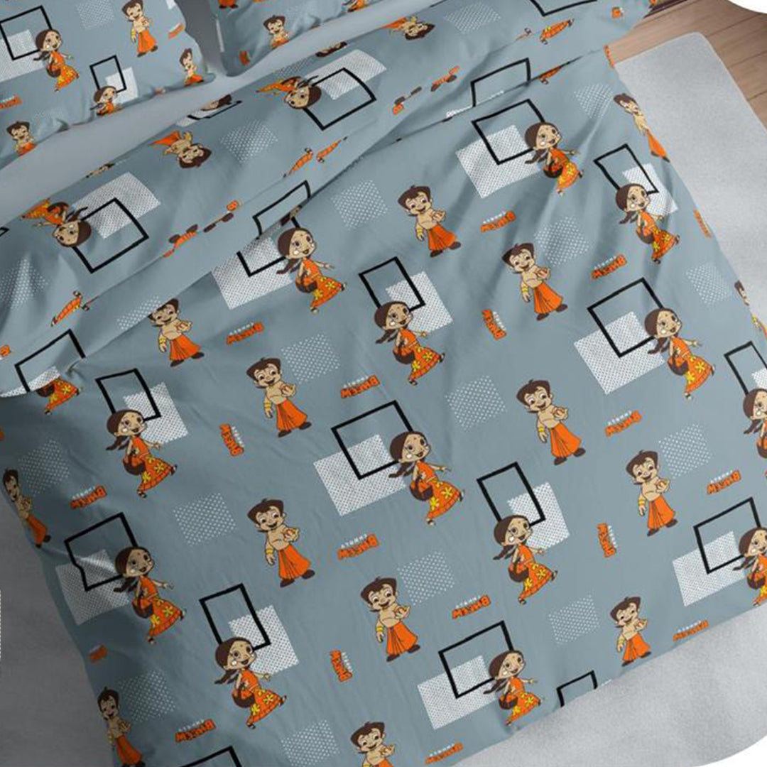 Blue Chota Bheem Pure Cotton Bedsheet