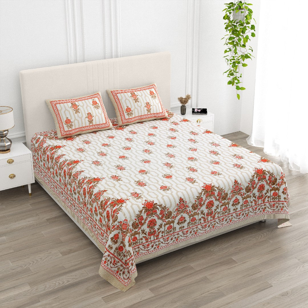 Magnet Royal Marigold Bloom Cotton Bedsheet