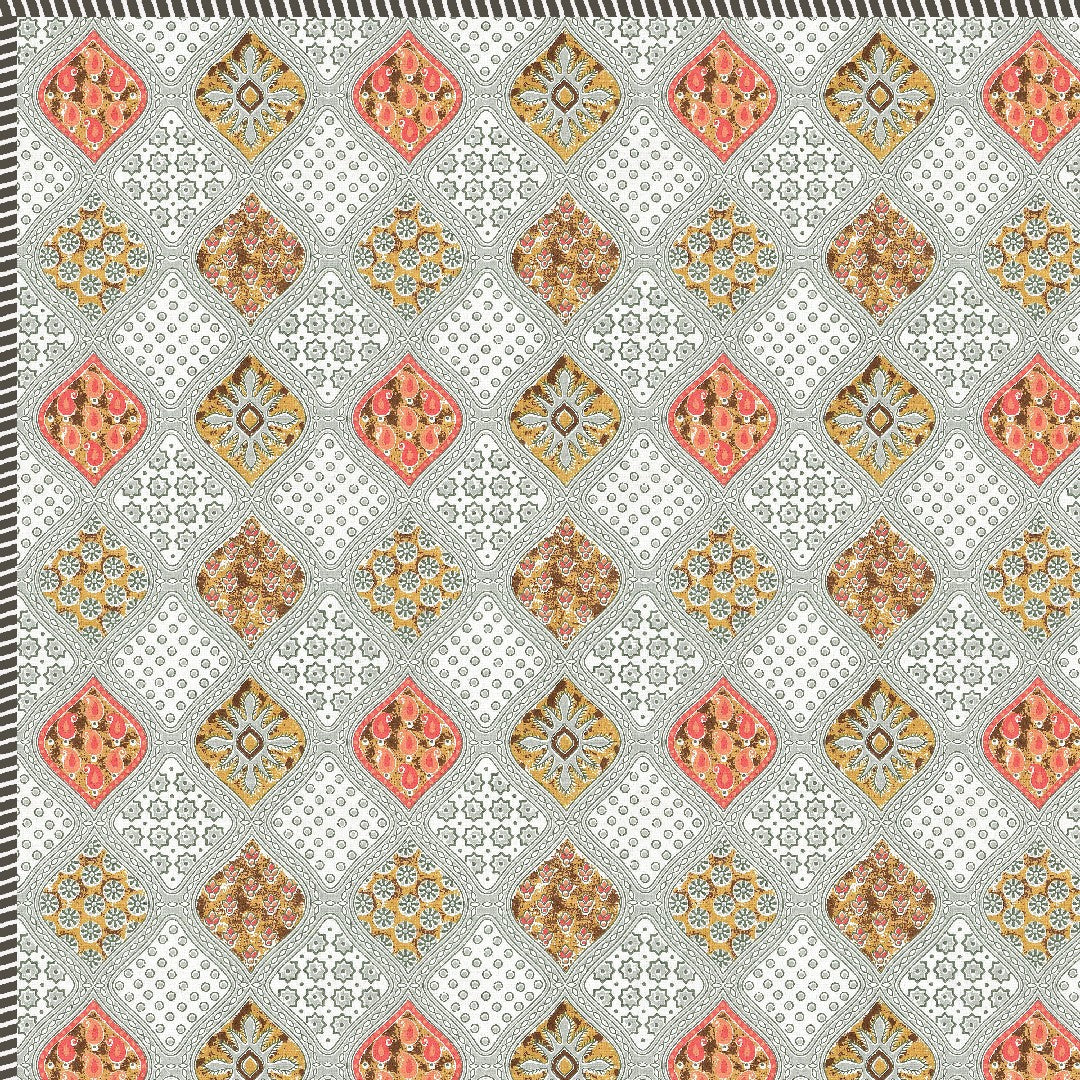 The Saffron Dohar - 100% Cotton Dohar, Summer Blanket/Quilt for AC Rooms