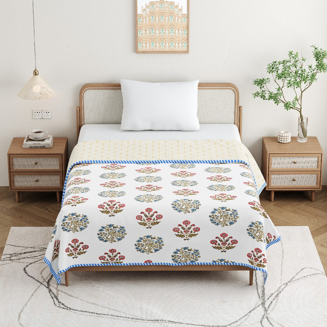 Gulbahar Dohar - 100% Cotton Dohar, Summer Blanket/Quilt for AC Rooms