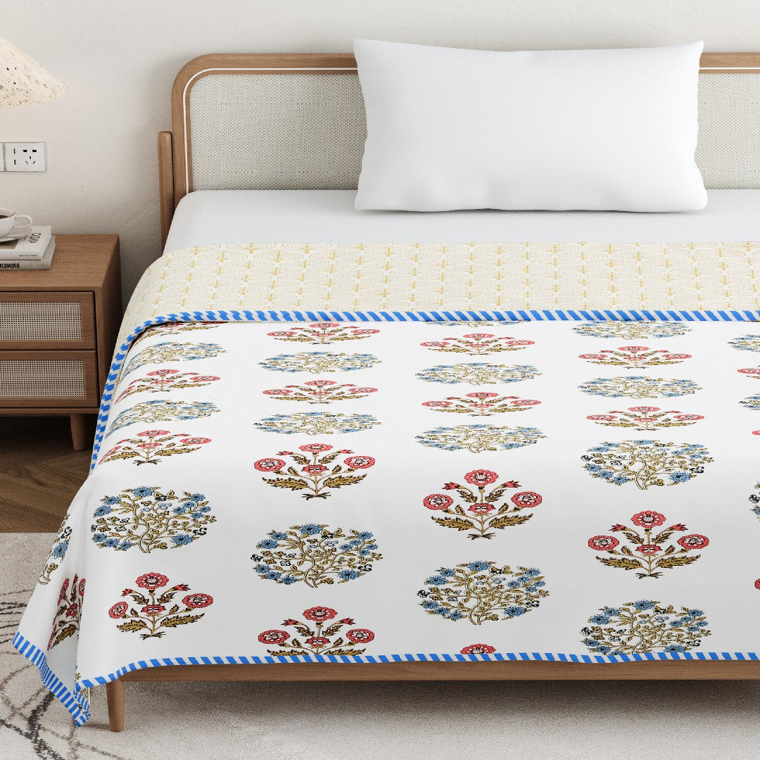 Gulbahar Dohar - 100% Cotton Dohar, Summer Blanket/Quilt for AC Rooms