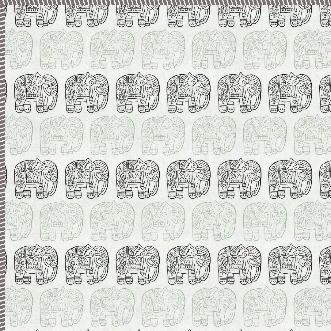 The Elephant Parade Dohar - 100% Cotton Dohar, Summer Blanket/Quilt for AC Rooms