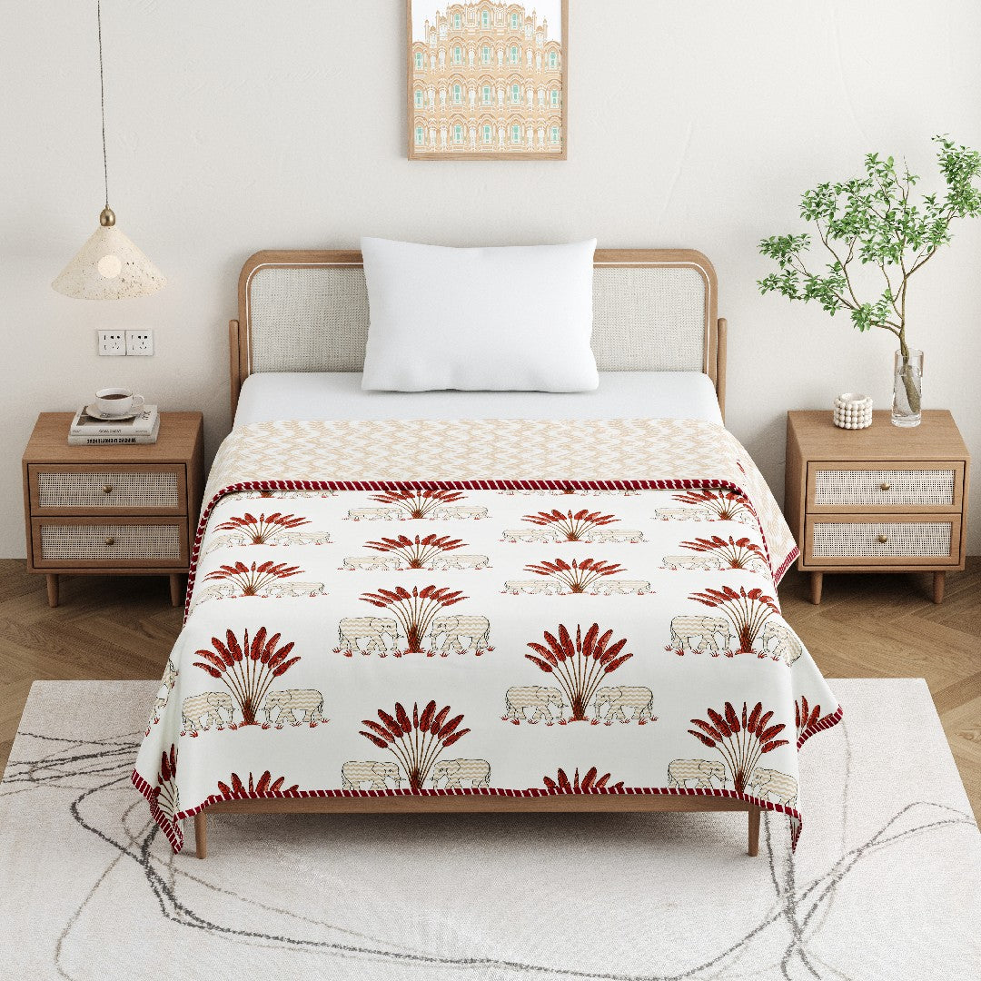 The Forest Tale Dohar - 100% Cotton Dohar, Summer Blanket/Quilt for AC Rooms