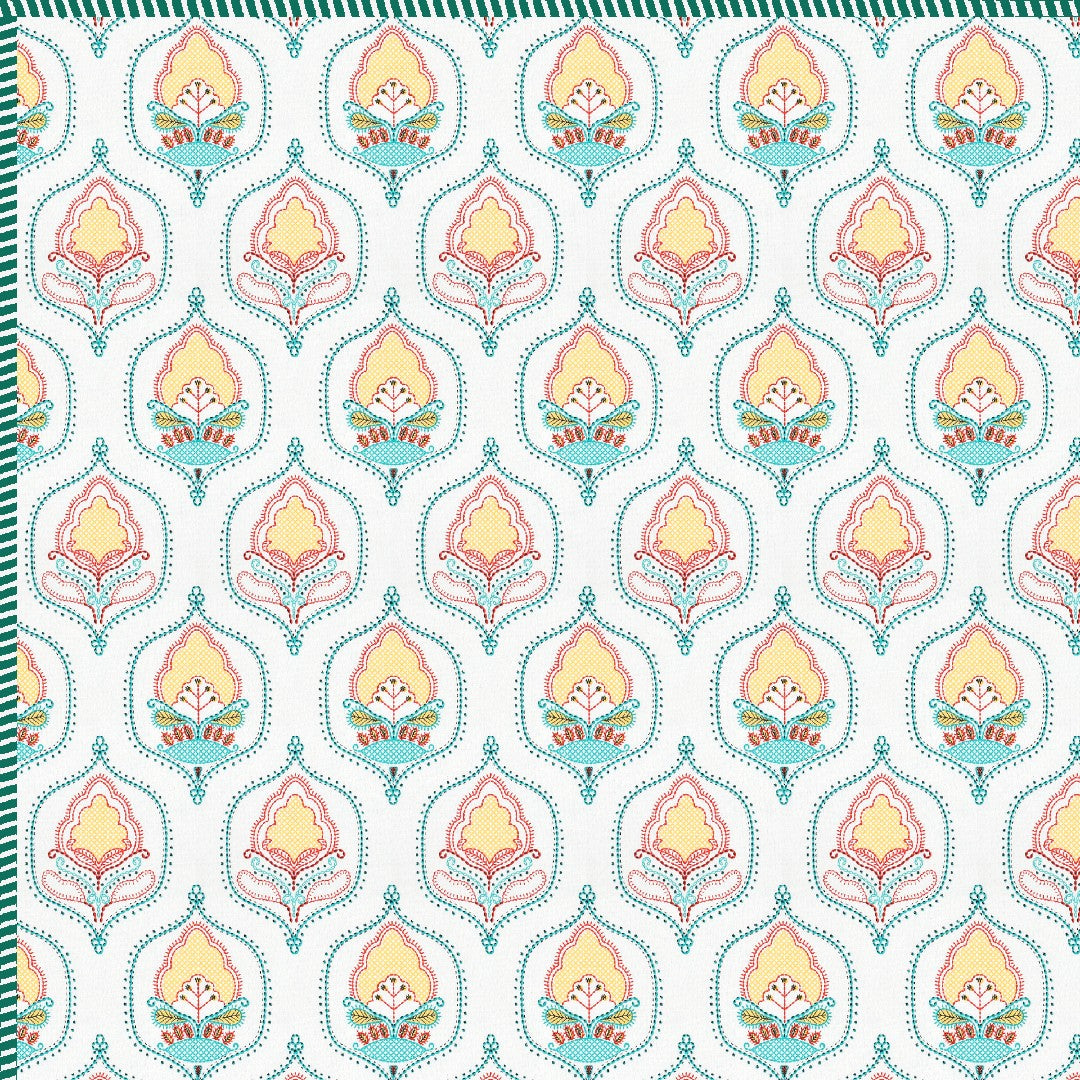 The Serene Bloom Dohar - 100% Cotton Dohar, Summer Blanket/Quilt for AC Rooms