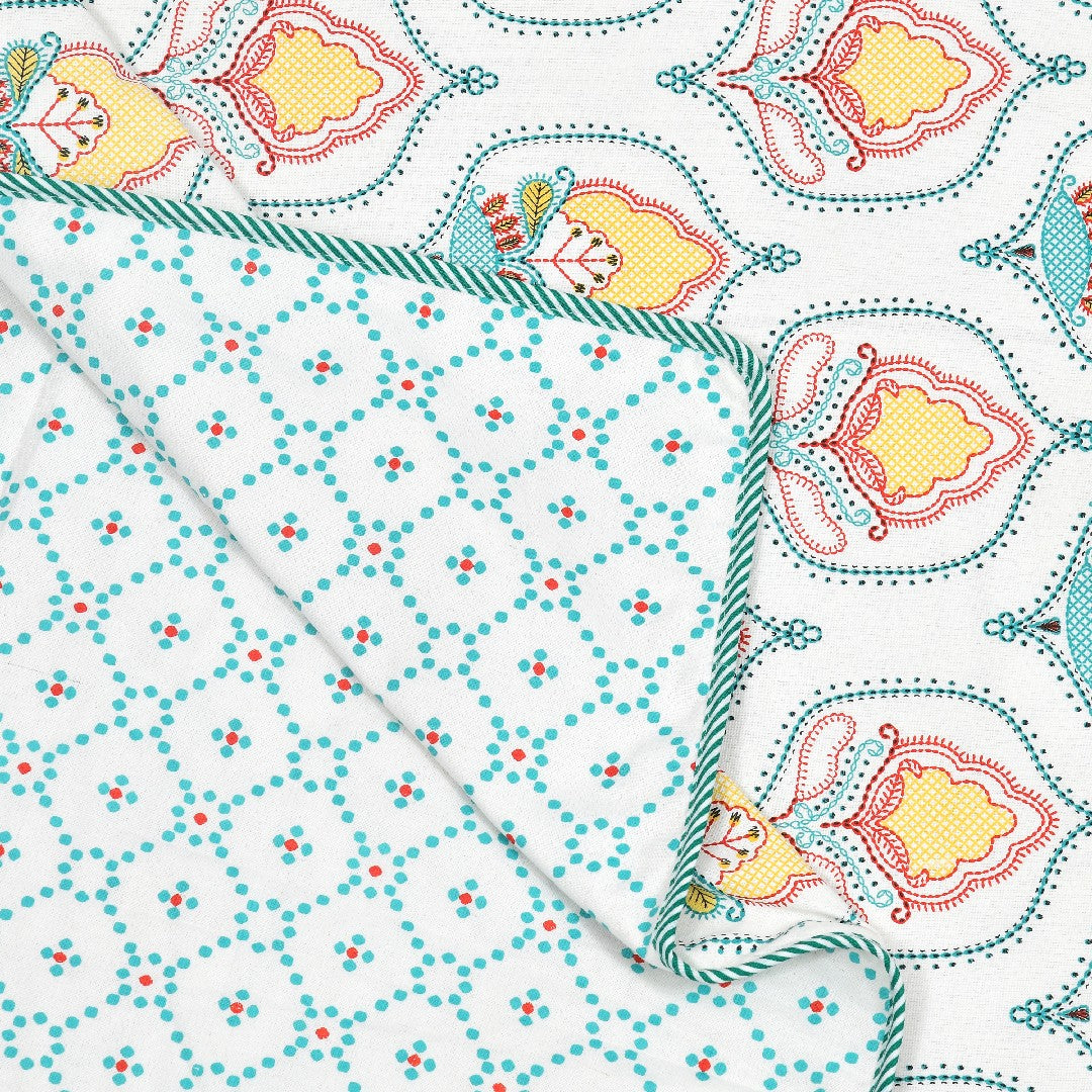 The Serene Bloom Dohar - 100% Cotton Dohar, Summer Blanket/Quilt for AC Rooms