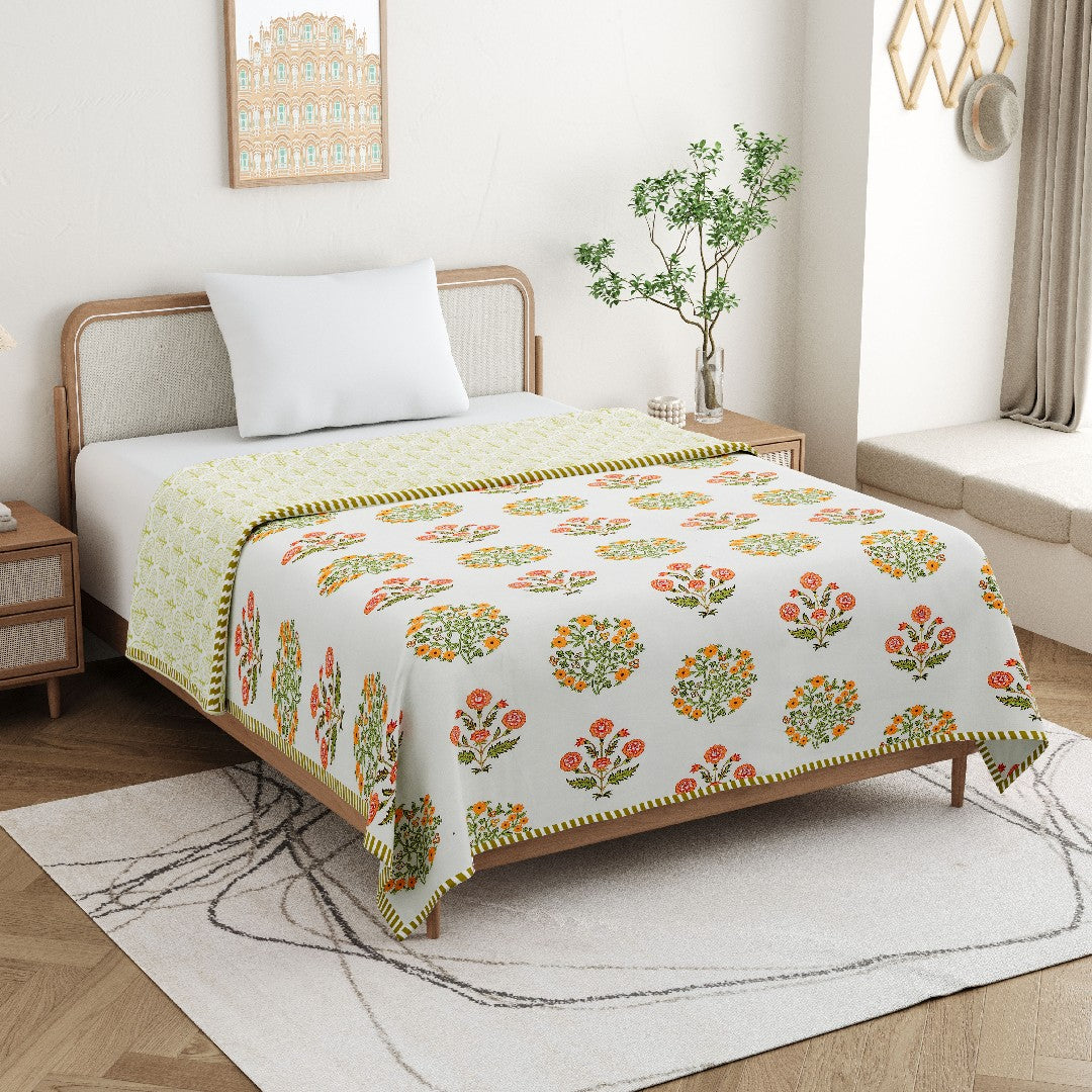 The Phool Dohar - 100% Cotton Dohar, Summer Blanket/Quilt for AC Rooms