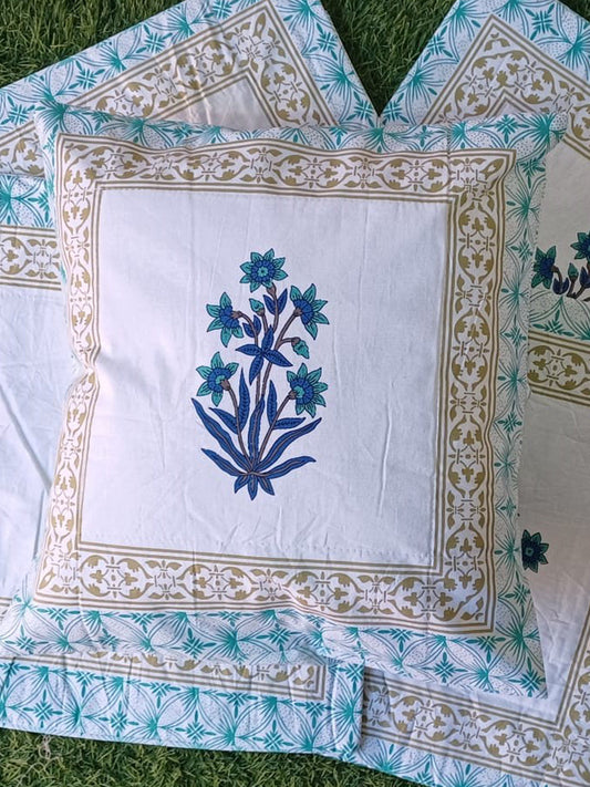 Litstar Turquoise Bloom Cushion Cover Set of 5