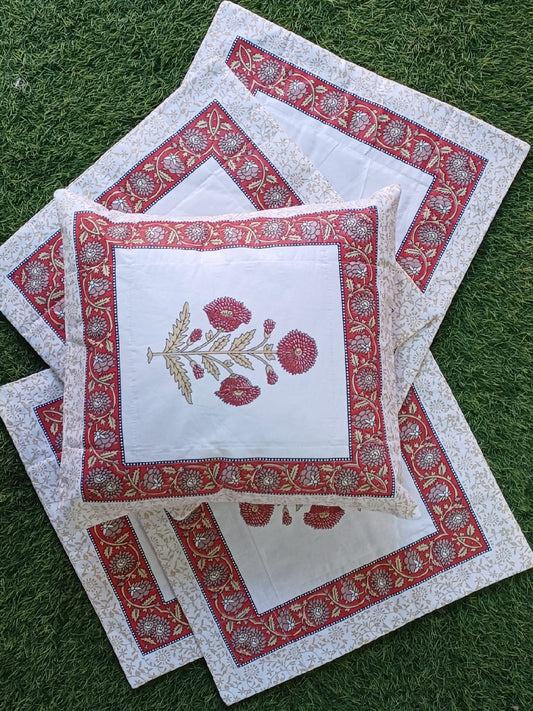Litstar Crimson Garden Cushion Cover Set of 5