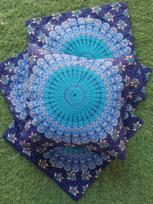 Cosmic Indigo Mandala Cushion Cover Set of 5