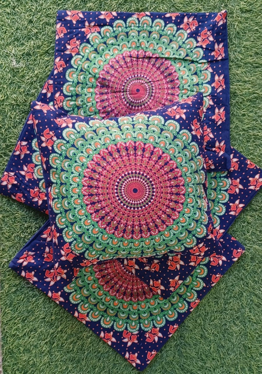 Aqua Dream Mandala Cushion Cover Set of 5