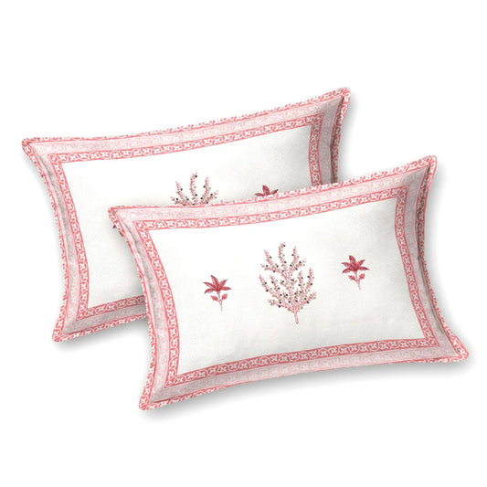 Blush Bloom 100% Cotton Bedsheet with Pillow Covers