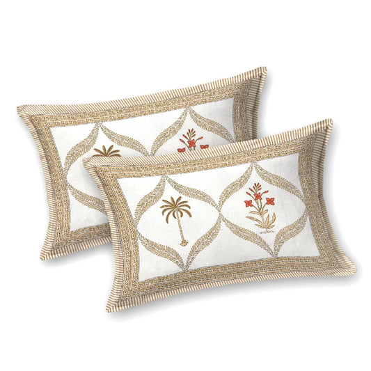 Golden Oasis 100% Cotton Bedsheet with Pillow Covers