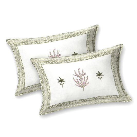 Whispering Flora 100% Cotton Bedsheet with Pillow Covers