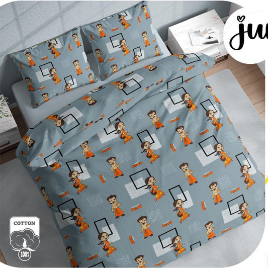 Blue Chota Bheem Pure Cotton Bedsheet