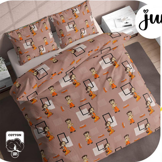 Pink Chota Bheem Pure Cotton Bedsheet