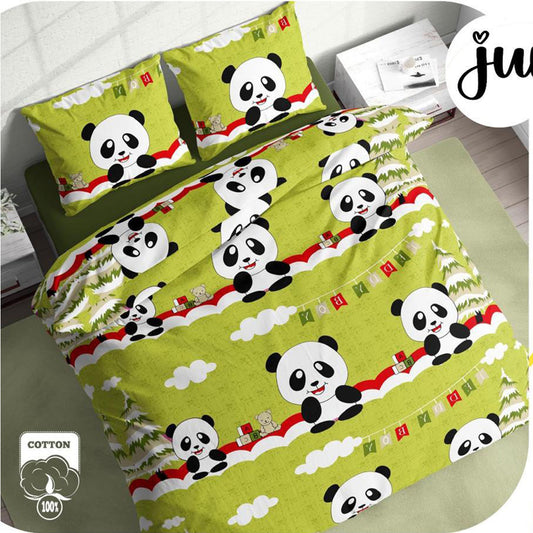 Green Baby Panda Pure Cotton Bedsheet
