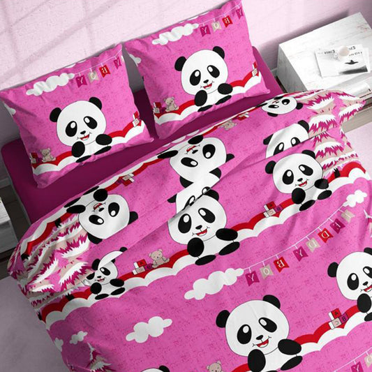 Purple Baby Panda Pure Cotton Bedsheet