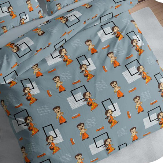 Blue Chota Bheem Pure Cotton Bedsheet