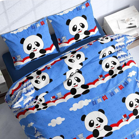 Blue Baby Panda Pure Cotton Bedsheet