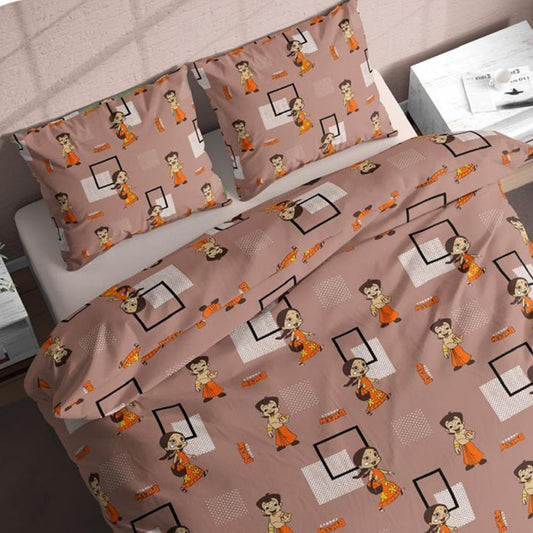 Pink Chota Bheem Pure Cotton Bedsheet