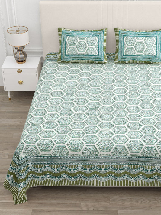 Magnet Mint Mosaic Cotton Bedsheet