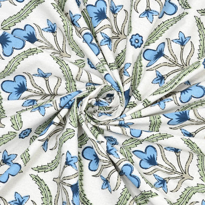 Blue Meadow 100% Cotton Bedsheet with Pillow Covers