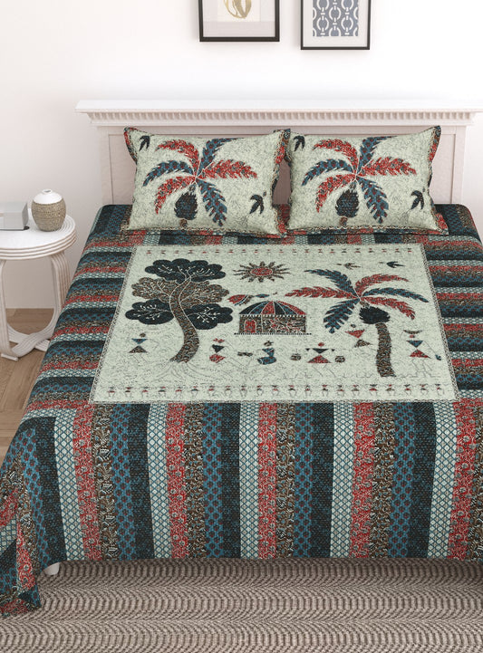 Village Vibes Cotton Bedsheet