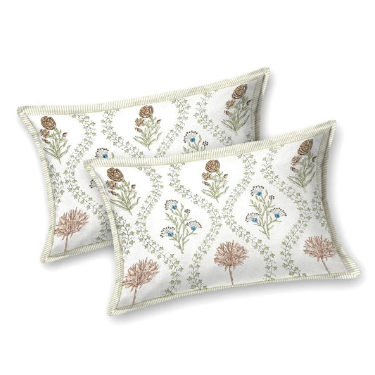 Garden Trellis 100% Cotton Bedsheet with Pillow Covers
