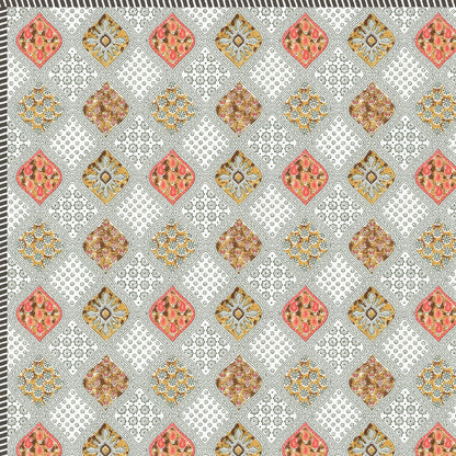 The Saffron Dohar - 100% Cotton Dohar, Summer Blanket/Quilt for AC Rooms