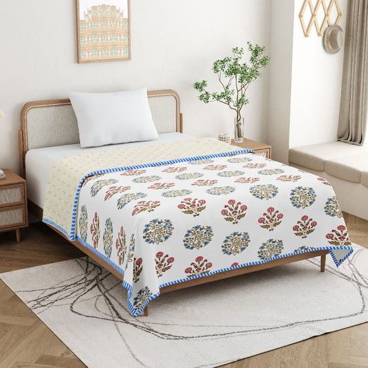 Gulbahar Dohar - 100% Cotton Dohar, Summer Blanket/Quilt for AC Rooms