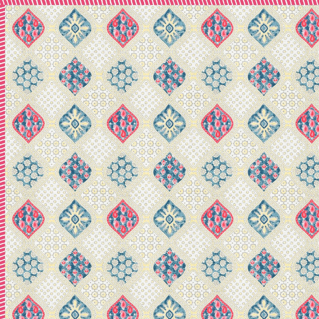 The Paisley Diamond Dohar - 100% Cotton Dohar, Summer Blanket/Quilt for AC Rooms
