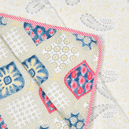 The Paisley Diamond Dohar - 100% Cotton Dohar, Summer Blanket/Quilt for AC Rooms