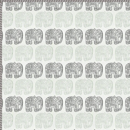 The Elephant Parade Dohar - 100% Cotton Dohar, Summer Blanket/Quilt for AC Rooms