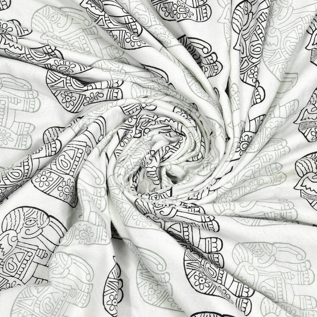 The Elephant Parade Dohar - 100% Cotton Dohar, Summer Blanket/Quilt for AC Rooms