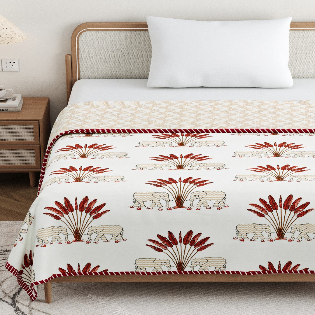 The Forest Tale Dohar - 100% Cotton Dohar, Summer Blanket/Quilt for AC Rooms