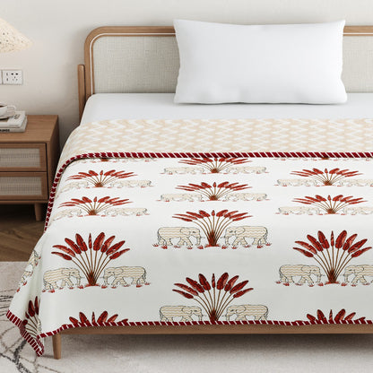 The Forest Tale Dohar - 100% Cotton Dohar, Summer Blanket/Quilt for AC Rooms