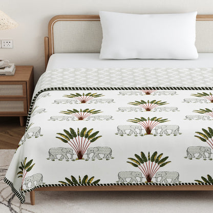 The Maharaja Dohar - 100% Cotton Dohar, Summer Blanket/Quilt for AC Rooms