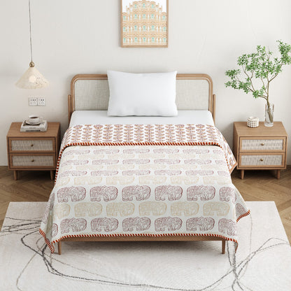 The Majestic Dohar - 100% Cotton Dohar, Summer Blanket/Quilt for AC Rooms