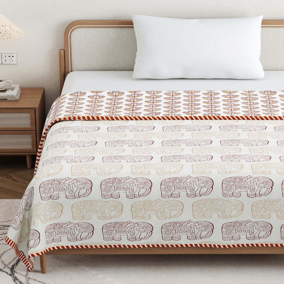 The Majestic Dohar - 100% Cotton Dohar, Summer Blanket/Quilt for AC Rooms