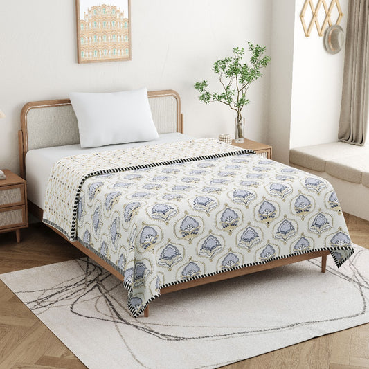 The Lavender Dohar- 100% Cotton Dohar, Summer Blanket/Quilt for AC Rooms
